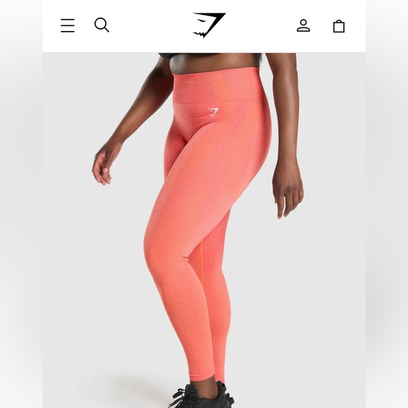 Gymshark Orange Marl Vital Seamless 2.0 Leggings - Picture 2 of 5
